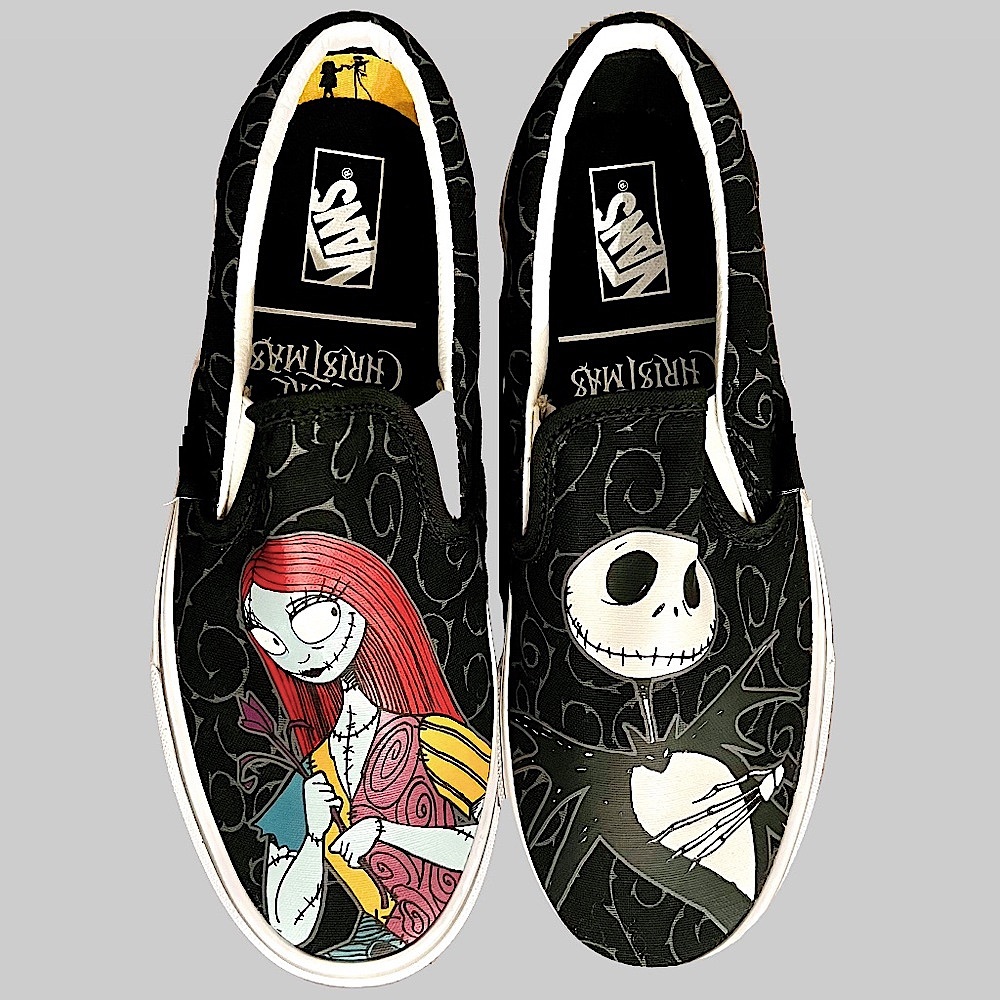 VANS x Nightmare Before Christmas, Jack/Sally Skater Slip-Ons W7 | M5.5 🆕 NWOT🎄🎃